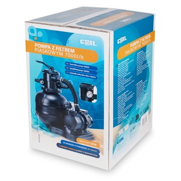 Насосный фильтр для песчаного бассейна для фильтрации песка 7000L/h тихо