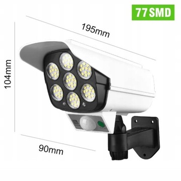 ДАТЧИК ДВИЖЕНИЯ 77 SMD ФУНКЦИЯ КАМЕРЫ СОЛНЕЧНАЯ ЛАМПА