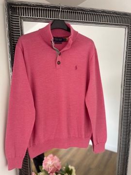 Polo Golf Ralph Lauren różowy wełniany sweter M idealny premium