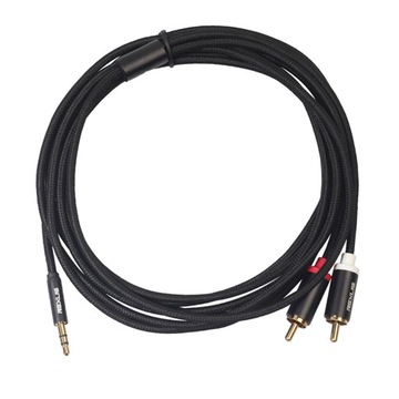 3x Kabel Audio Stereo Przewód 3.5mm Do 2 RCA Męski