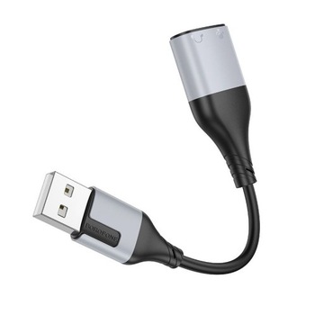 Аудиоадаптер 2 x 3,5 мм jack на USB A Адаптер USB-A Borofone BV19 15 см