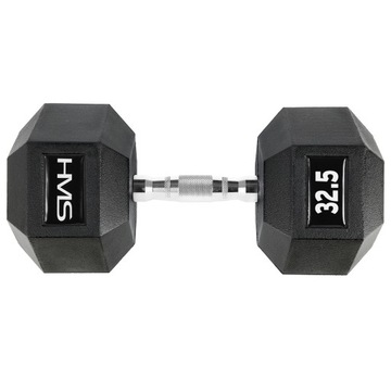 HANTLA HANTELKA GUMOWA HMS HEX PRO 32.5 KG TRENING SIŁOWNIA SPORT
