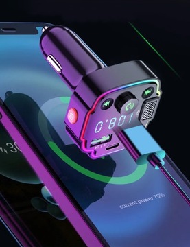 FM-ПЕРЕДАТЧИК BLUETOOTH 5.0 ЗАРЯДНОЕ УСТРОЙСТВО QC 3.0 PD 20 Вт RGB 2x USB USB-C
