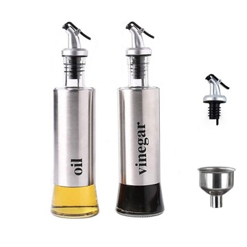 2×BUTELKA SZKLANA OLIWĘ OCET OLEJ DOZOWNIK 300ML