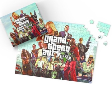 PUZZLE - GTA V GRA - PREZENT NA ŚWIĘTA WZORY - 192el + PUDEŁKO
