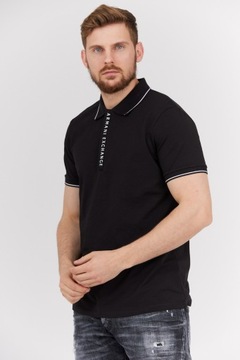 ARMANI EXCHANGE Czarna koszulka polo na suwak r S