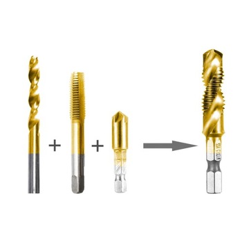 СВЕРЛА HSS РЕЗЬБОВЫЕ M3 - M10 7 ЭЛЕМЕНТОВ.