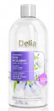 Delia Płyn Micelarny Odświeżający Olej Lniany 500