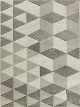 GRUBY NOWOCZESNY DYWAN 200x290 - TRÓJKĄTY - BEŻ