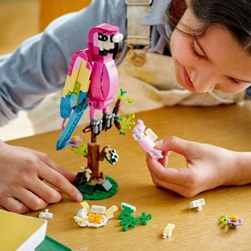 LEGO CREATOR ЭКЗОТИЧЕСКИЙ РОЗОВЫЙ ТРОПИЧЕСКИЙ ПОПУГАЙ 3в1 РЫБА ЛЯГУШКА ЦВЕТ ЦВЕТЫ