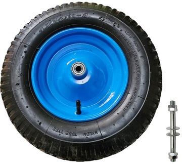 Пневматическое колесо с накачанной трубкой для тележки тачки 4,80/4,00-8 + ось