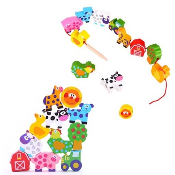 THREADER MONTESSORI БЛОКИРУЕТ ФЕРМЕРСКОГО ЖИВОТНОГО ВУПИ