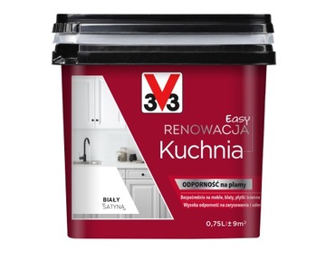 V33 Farba Renowacyjna Do Kuchni Biała satyna 0,75l