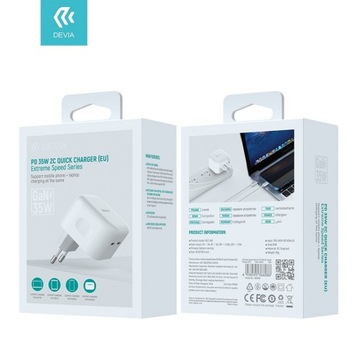Быстрое двойное зарядное устройство type C type-C USB-C x 2 PD QC 3.0 35 Вт для iPhone