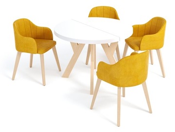 Zestaw stół z 4 krzesłami PORTO 100/200 nowoczesny
