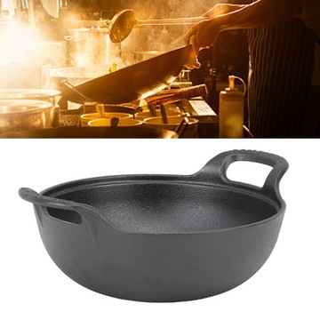 Wok ŻELIWNY duża patelnia potraw dań azjatyckich 20cm