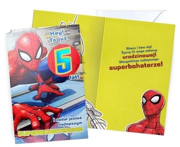 Karnet Urodziny 5 Spider-Man