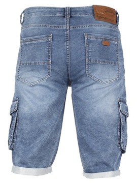 Krótkie spodnie męskie W:46 124 CM spodenki jeans bojówki kieszenie