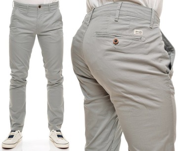 WRANGLER spodnie SLIM regular grey CHINO _ W28 L32