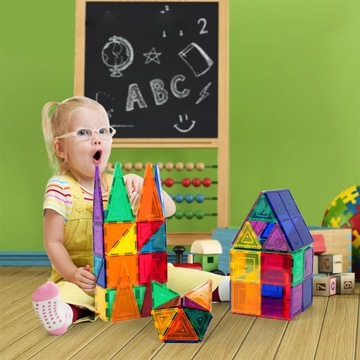 klocki magnetyczne panels 34 szt magnetic world 3d Zabawki konstrukcyjne