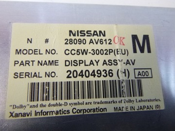 PŘÍSTROJOVÁ DESKA DISPLEJ NISSAN PRIME P12 02R.