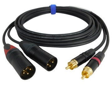 SOMMER PEACOCK 2xXLR MĘSKIE 2xRCA NEUTRIK 3m