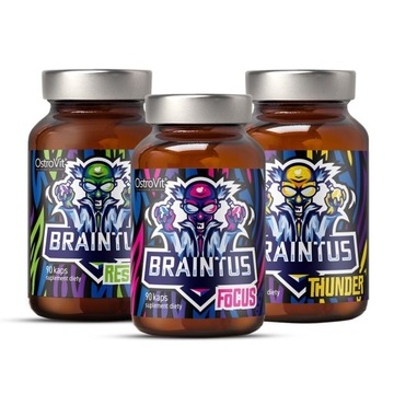 3 x OstroVit Braintus 90 kaps STRES SKUPIENIE SEN