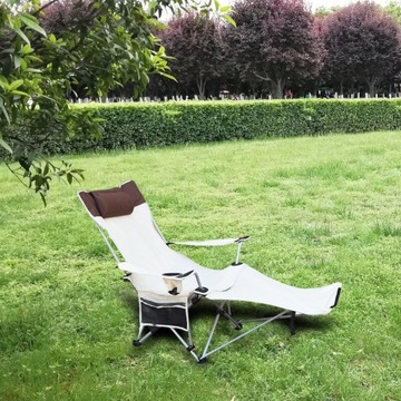 Portable Fishing Camping Seat Side Pockets beige