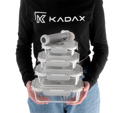 POJEMNIKI NA ŻYWNOŚĆ SZKLANY ZESTAW POJEMNIKÓW PRÓŻNIOWE 4x LUNCHBOX POMPKA