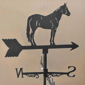 Металлический черный флюгер, фигурка животного, практическое направление ветра, пони
