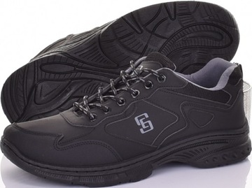MĘSKIE BUTY TREKKINGOWE CZARNE SOLIDNE DO PRACY