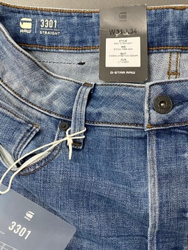 Spodnie G-Star Raw 3301 r.31/34 pas 84-86cm