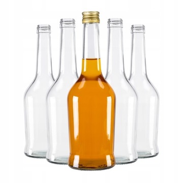 5x BUTELKA NAPOLEON 500 ml + ZAKRĘTKI NA NALEWKI SOK WHISKY BIMBER WÓDKĘ
