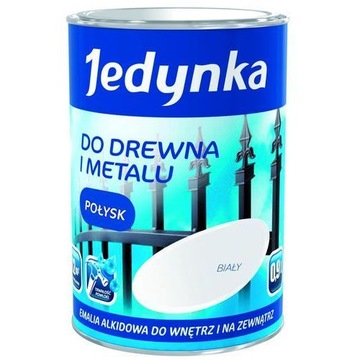 Emalia do drewna metalu Jedynka biały 0.9L połysk