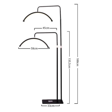 КОСМЕТИЧЕСКАЯ ЛАМПА ДЛЯ НАРАЩИВАНИЯ РЕСНИЦ И ТАТУАЦИИ ARC LED 36Вт торшер ЧЕРНЫЙ