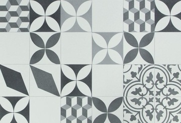 szer. 4 m SZARA WYKŁADZINA PCV BINGO CUBES PATCHWORK STYL BOHO MOZAIKA