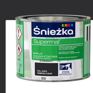 ŚNIEŻKA Supermal Emalia Olejno-ftalowa POŁYSK 200ml CZARNY
