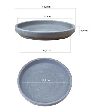 Блюдце CLAY BASALT, глиняное блюдце, 13 см.