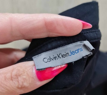 Calvin Klein Jeans S czarna bluzka koszulka idealna stretch