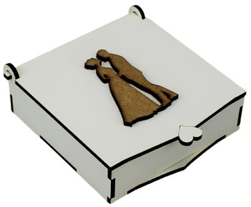 Pudełko na Obrączki Szkatułka Biała MŁODA PARA