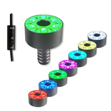 OŚWIETLENIE FONTANNA ŹRÓDEŁKO RING 6 LED SMD RGB ZE STEROWNIKIEM DO OCZKA