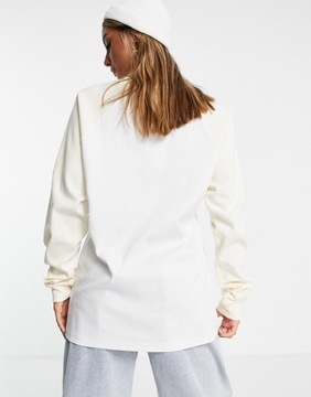 Topshop biały T-shirt oversize raglanowe defekt S