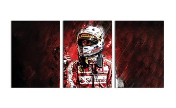 3x OBRAZ NA ŚCIANĘ TRYPTYK SEBASTIAN VETTEL 2 50x70