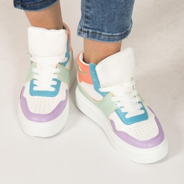 Sneakersy damskie platforma wysokie Multicolor 38