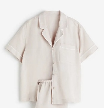 H&M lniana góra od piżamy bluzka koszula od piżamy 34 36 F144
