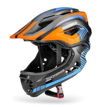 ROCKBROS ROWEROWY KASK DZIECIĘCY DLA DZIECI ODPINANA SZCZĘKA ROZMIAR M