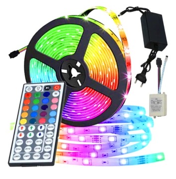 LEDY WODOODPORNE KOLOROWE DO POKOJU TAŚMA LED RGBW 5050SMD 10m ZESTAW