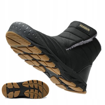 БОТИНКИ ЗИМНИЕ МУЖСКИЕ, ТЕПЛЫЕ, УТЕПЛЕННЫЕ, ВОДОНЕПРОНИЦАЕМЫЕ СНЕЖНЫЕ БОТИНКИ, ЧЕРНЫЕ 43