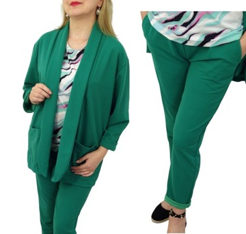 Komplet Damski Garnitur Marynarka Spodnie Duże Rozmiary 52 6XL