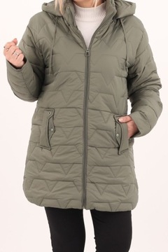 Женская осенняя стеганая одежда с переходом с капюшоном большие размеры